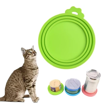 Универсальная силиконовая крышка пищевая 3 в 1, многоразовая, для консервных банок, салатовая R9297
