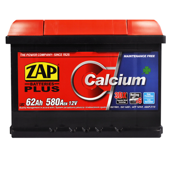 Автомобільний акумулятор ZAP Plus 62Ah 580A R+ (562 98) (L2B)(h=175)
