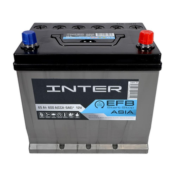 Аккумулятор автомобильный INTER ASIA EFB 65Ah 600A Start-stop R+ 4820219075462