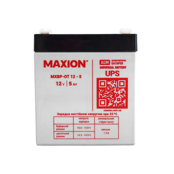 Акумулятор промисловий MAXION MXBP-OT 5-12 (12V, 5Ah, +/-)
