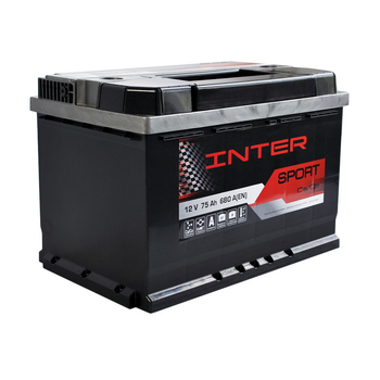 Аккумулятор автомобильный INTER Sport 75Ah 680A R+ 4820219073932