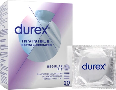 Презервативи Durex Invisible додатково зволожені 20 шт (5900627117752)
