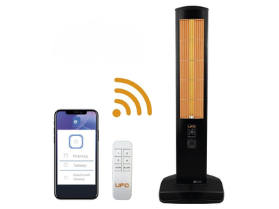 Ufo Інфрачервоний обігрівач Erciyus Smart 2300 2.3 кВт, до 28 м2, колонного типу, IP24, мех. керування, пульт ДК, Wi-Fi