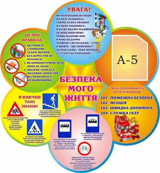 Стенд «Безпека мого життя» Квітка 750мм×810мм (Арт0702)