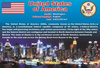 Пластиковий стенд «United States of America» 920мм×630мм (Арт1178)