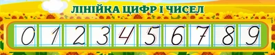 Стенд «Лінійка цифр і чисел» для початкової школи 1480мм×300мм (Арт1354)