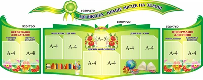 Набір з 4-х стендів «Класний куточок» зелений (Арт0084)
