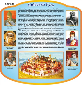 Стенд «Київська Русь» для кабінету історії 500мм×520мм (Арт0720)