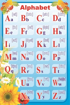Стенд Alphabet для кабінету англійської мови 400мм×600мм (Арт1253)
