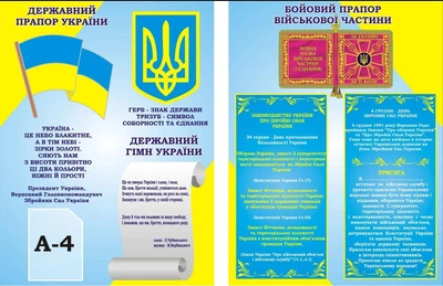 Набір стендів «Захист України» 900мм×1200мм×2шт (Арт1752)