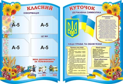 Набір стендів «Класний куточок» для початкової школи (Арт2118)