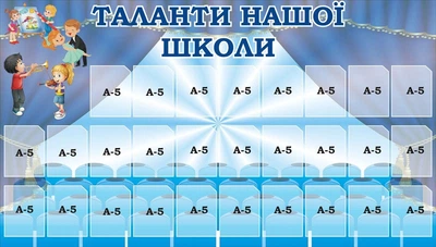 Стенд «Таланти нашої школи» для школи ліцею гімназії 1800мм×1020мм (Арт1983)