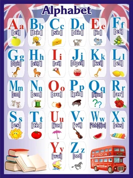 Стенд для кабінету англійської мови «Alphabet» 600мм×800мм (Арт1765)