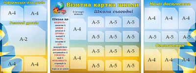 Набір стендів «Візитна картка школи» для школи ліцею гімназії (Арт2166)