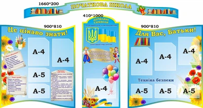 Набір стендів «Класний куточок» для школи ліцею гімназії (Арт1645)