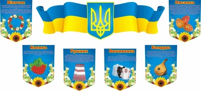 Набір стендів «Символіка України» для школи ліцею гімназії (Арт2127)