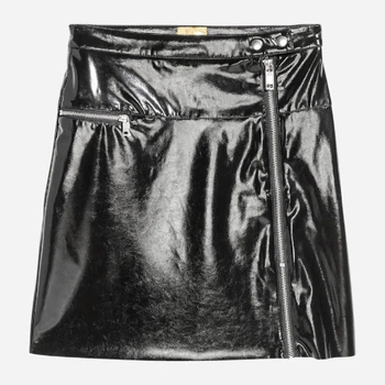 Юбка из искусственной кожи мини осенняя женская H&M 0566473_07 32 Черная (KAY2000000405834)