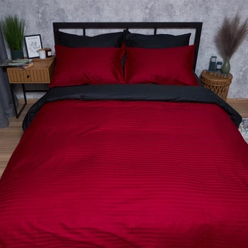Постільний набір Moon&Star підковдра 200х220 + 2 наволочки 70х70 Satin Stripe Dark Romance (MS-890000806)