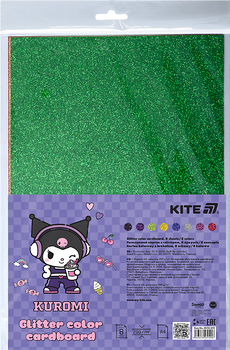 Картон цветной с глиттером Kite Kuromi А4 8 цветов (HK24-422)