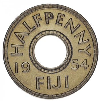 Монета Фиджи 1/2 пенни 1954 VF-AU