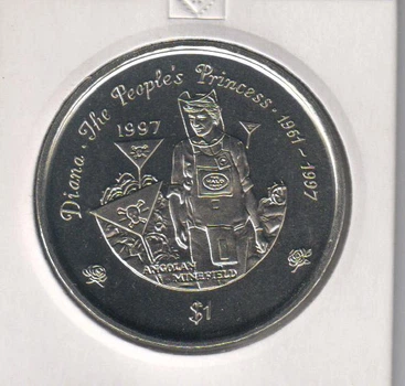 Монета Либерия 1 доллар 1997 «Гибель Принцессы Дианы» UNC