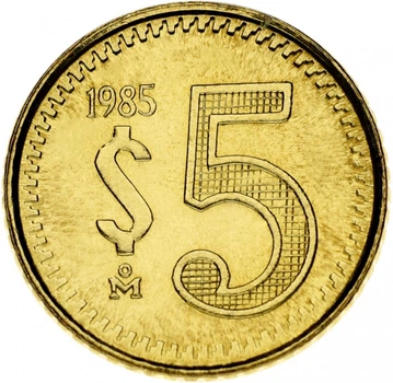 Монета Мексика 5 песо 1985 AU-UNC