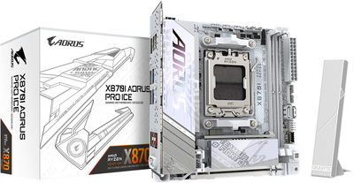 Материнська плата Gigabyte X870I AORUS PRO ICE (sAM5, AMD X870, PCI-Ex16)