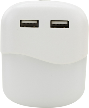 Нічник Ansmann NL15AC + 2 USB White  (4013674172719)