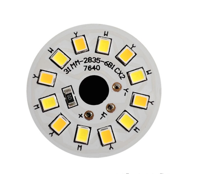 Світлодіодний LED-модуль 3Вт, 31мм AC220В плата для ремонту ламп 3Вт, 6 теплих + 6 холодних світлодіода