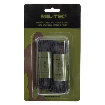 Шнурівки тактичні Mil-Tec 140 см Polyester Shoe Laces Black (12912202-140)