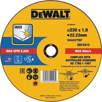 Круг відрізний по металу DeWALT 230x1.9x22.23 мм