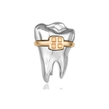 Значок (пин) BROCHE брошь бижутерия Медицина Зуб стоматологу серебристый BRGV114386