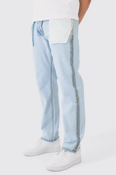 Джинси навиворіт Boohoo Relaxed Rigid Inside-out Блакитний 30 BMM53089