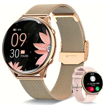 Женские умные смарт часы Lumina 1,39" для звонков, фитнес браслет Smart Watch совместимый с iPhone и Android, 2 ремешка в комплекте