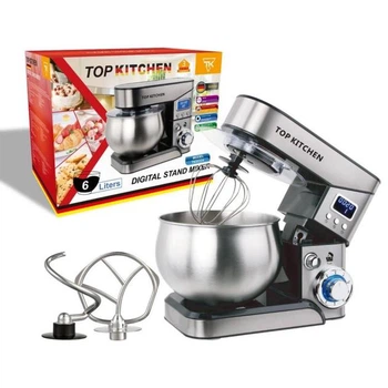 Міксер планетарний з чашею 6л, 4000Вт, Top Kitchen TК00224 / Кухонний тістоміс для дому / Кухонна машина