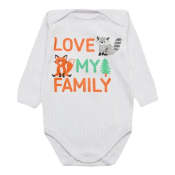 Боди детский интерлок Арлекин Love my family 6220-791 44 68 см Белый