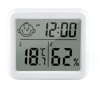 Комнатный термометр гигрометр часы cx-0813 цифровой с LED дисплеем градусник влагомер (799058846-1) Белый