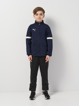 Подростковый спортивный костюм (толстовка + штаны) для мальчика Puma Teamrise Tracksuit Jr 65865506 158-164 см Navy-Black (4067978012585) 
