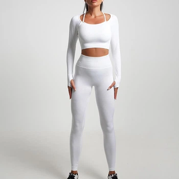 Жіночий костюм для фітнесу Whatiwear з утяжкою та ефектом Push Up (Пуш Ап) білий L (1398-white-L)