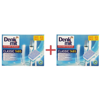 Таблетки для посудомийки Denk mit 65шт Classic 2-і пачки (RD)