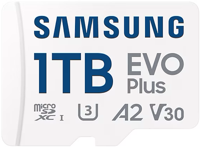 Karta pamięci Samsung Evo Plus microSDXC 1TB UHS-I U3 V30 A2 + adapter SD (MB-MC1T0SA/EU)