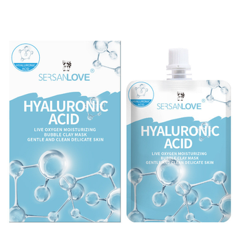 Очищающая пузырьковая кислородная маска для лица Sersanlove Hyaluronic Acid Live Oxygen Moisturizing Bubble 100г