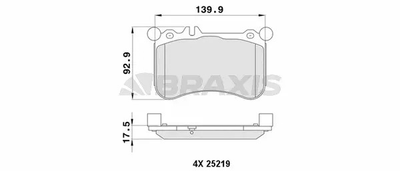 Комплект тормозных колодок MB CLS, MB E-CLASS, MB S-CLASS, BRAXIS (AA0419)