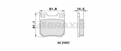 Комплект тормозных колодок OPEL OMEGA, BRAXIS (AA0468)