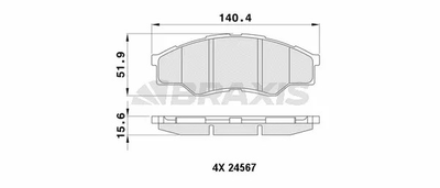 Комплект тормозных колодок TOYOTA HILUX, BRAXIS (AA0436)