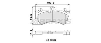 Комплект тормозных колодок VW TOUAREG, PORSCHE CAYENNE, BRAXIS (AA0266)