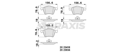 Комплект тормозных колодок FORD GALAXY, BRAXIS (AA0485)
