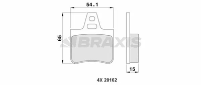 Комплект тормозных колодок CITROËN XM, CITROËN XANTIA, BRAXIS (AA0164)