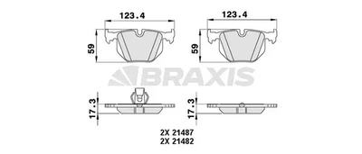 Комплект тормозных колодок LAND ROVER, BRAXIS (AA0264)