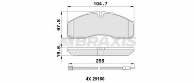Комплект гальмівних колодок IVECO DAILY, BRAXIS (AA0398)